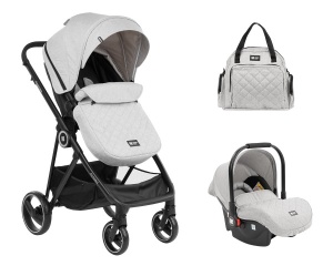 KikkaBoo Kolica za bebe GIANNI Siva set 2in1 sa autosedištem