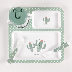 KikkaBoo Set posuđa 4 dela Cactus Mint - Img 2