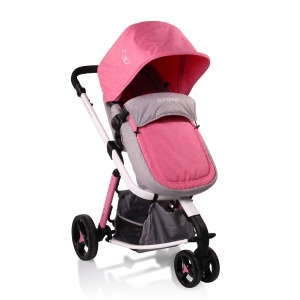 Kolica za bebe "Sarah" Siva-Pink - Img 2