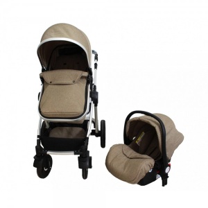 Kolica za bebe "X-cross" 2 in 1 Tamno-Bež, set sa autosedištem - Img 3