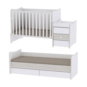 Krevetac za bebe "MAXI PLUS" 70 160 Beli Walnut