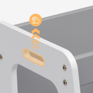 Detalj ergonomskih bočnih rukohvata za lako prenošenje Tulano Mooby 35 tornja