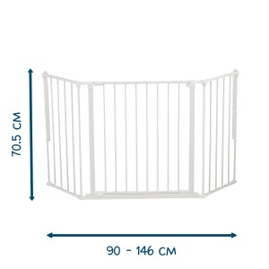 BabyDan Flex M sigurnosna ogradica 90–146 cm bela, zidna montaža - Img 4