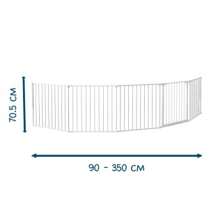 BabyDan Flex XXL Sigurnosna Ograda za Decu 90–350 cm – Zidna montaža, Bela - Img 6