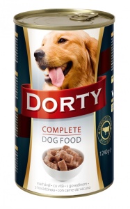 Dorty Vlažna hrana konzerva za pse govedina 1240g