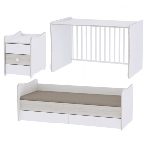 Krevetac za bebe "MAXI PLUS" 70 160 Beli Walnut - Img 2