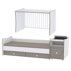 Krevetac za bebe "TREND PLUS" 70/160 Beli Walnut - Img 2