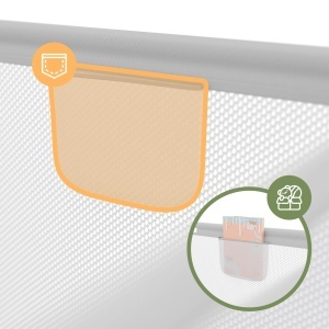 Praktični mrežasti džep za odlaganje igračaka i sitnica na ogradici Tulano Cozy 25 Grey