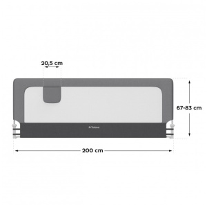 Zaštitna ogradica za krevet 200cm Tulano Cover 30 Grey - Img 2
