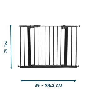 BabyDan Premier sigurnosna ogradica sa 4 produžetka 99–106.3 cm – bez bušenja (pressure fit), crna - Img 2