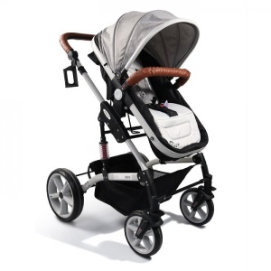 Kolica za bebe "Pavo" Grey Linen - Img 2