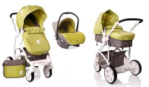 Kolica za bebe "Tala" 2 u 1 Zelena, set sa autosedištem - Img 2