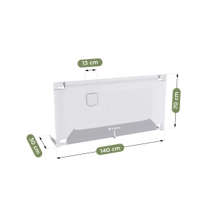 Tulano Cover 44 zaštitna ograda za krevet 140cm, belo-siva