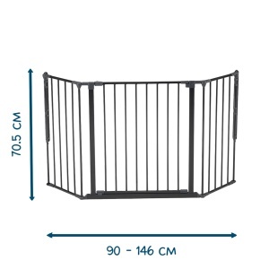 BabyDan Flex M sigurnosna ogradica 90–146 cm crna, zidna montaža - Img 3