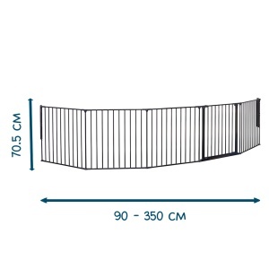 BabyDan Flex XXL Sigurnosna Ograda za Decu 90–350 cm – Zidna montaža, Crna - Img 6