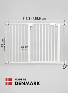 babydan premier sigurnosna ogradica, bela 119,3-125,6cm, dimenzije