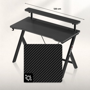 Gejmerski sto 120x60cm Huzaro Hero 1.9 Black - Img 2