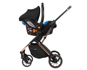 Kikka Boo Kolica za bebe Angele set 3in1 sa autosedištem i tvrdom korpom - Crna - Img 3