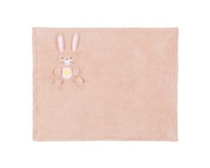 KikkaBoo ćebence za bebe sa 3D vezom 75x100 PINK BUNNY - Img 3