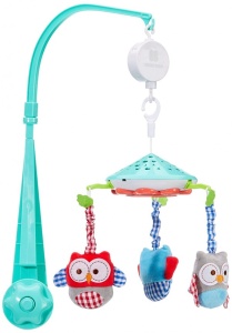 KikkaBoo Muzička vrteška za krevetac sa projektorom OWLS Mint