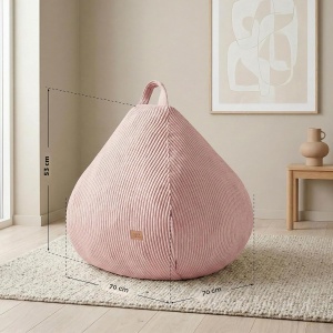 Prikaz dimenzija dečijeg lejzi bega Mark Adler Comfy 1.0 Children Pink 70 cm x 70 cm x 53 cm