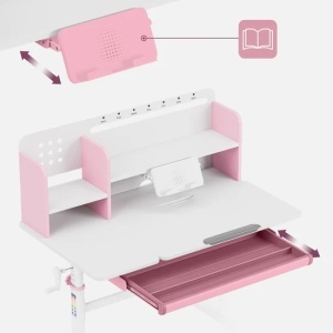 Roze izvlačna fioka za pribor i podesivi držač za knjige na radnom stolu Mark Adler Study 5.7 Pink