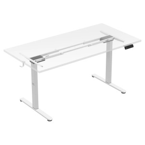 Beli dvomotorni električni ram za sto Mark Adler Xeno 4.5 White sa ilustracijom radne ploče