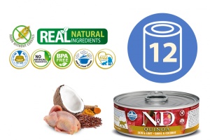 N&D Vlažna hrana Can Cat Quinoa Quail&Coconut 80g x 12kom pakovanje