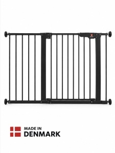 BabyDan Premier sigurnosna ogradica sa 7 produžetka 119,3–125,6 cm – bez bušenja, crna