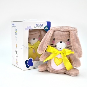 KikkaBoo ćebence za bebe sa 3D vezom 75x100 PINK BUNNY