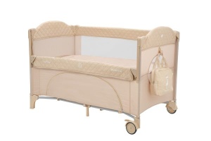 KikkaBoo Prenosivi Krevetac za bebe MILKY WAY Bež - dva nivoa - Img 3