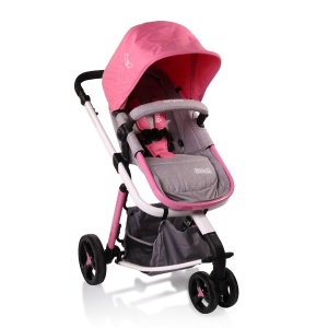 Kolica za bebe "Sarah" Siva-Pink
