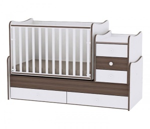 Krevetac za bebe "MAXI PLUS" 70 160 Beli Walnut - Img 3