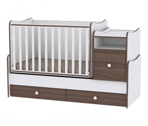 Krevetac za bebe "TREND PLUS" 70/160 Beli Walnut - Img 3