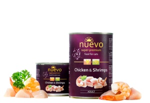 Nuevo Piletina i škampi Grain Free Vlažna hrana za mačke 200g