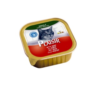 Plaisir pašteta Vlažna hrana za mačke govedina 100g