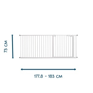BabyDan Premier sigurnosna ogradica Extra Wide 178–183 cm bela, bez bušenja - Img 3