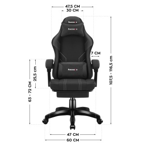 Gejmerska stolica Huzaro Force 3.7 Carbon Black - Img 3