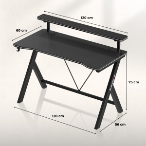 Gejmerski sto 120x60cm Huzaro Hero 1.9 Black - Img 4