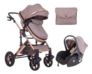 KikkaBoo Kolica za bebe DARLING Bež set 2in1 sa autosedištem