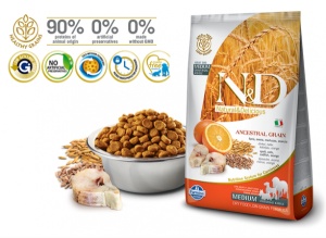 N&D Suva hrana LG Medium Adult Codfish&Orange 2,5 kg