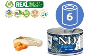 N&D Vlažna hrana Can Dog Ocean Mini Codfish&Pumpkin 140g x 6kom pakovanje