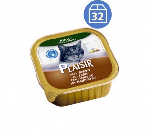 Plaisir pašteta Vlažna hrana za mačke zečetina 100g x 32kom pakovanje