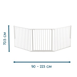 BabyDan Flex L Sigurnosna ograda za decu 90–223 cm – Zidna montaža, Bela - Img 5