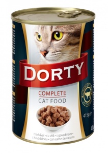 Dorty Vlažna hrana konzerva za mačke govedina 415g