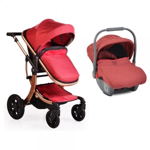 Kolica za bebe "Sofie" 2 u 1 Crvena, set sa autosedištem - Img 2