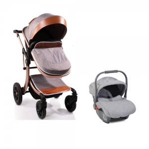 Kolica za bebe "Sofie" 2 u 1 Siva, set sa autosedištem - Img 2