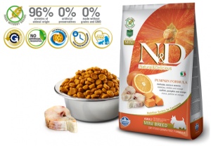 N&D Suva hrana Pumpkin Mini Adult Codfish&Orange 2,5 kg