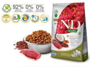 N&D Suva hrana Quinoa Skin&Coat Duck, Coconut-Curcuma 800 g
