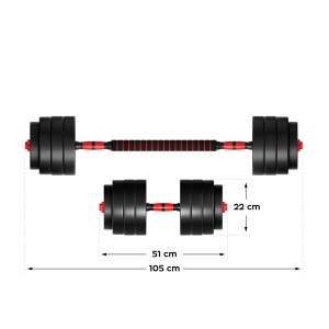 Athler Lion 45 set tegova 40kg - bučice i šipka 4u1 - Img 3